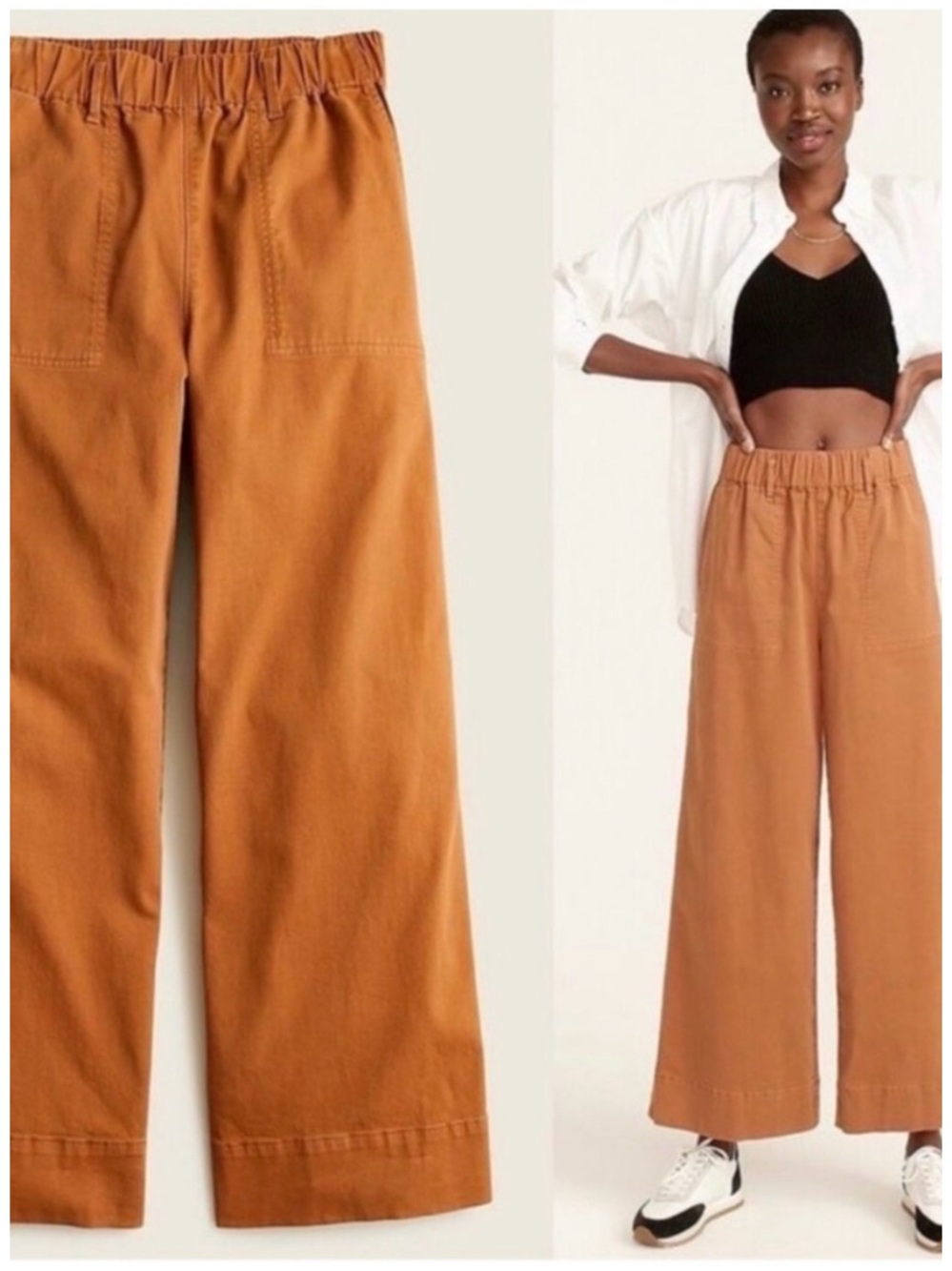 J Crew Wide Leg Chino Pants XL deep rust